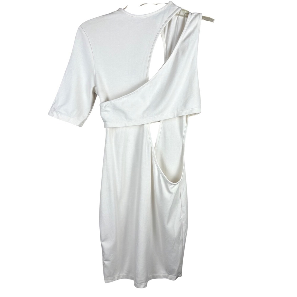 Lioness Wylde White Asymmetrical Cutout Mini Dress One Sleeve Bodycon Small - Picture 6 of 8
